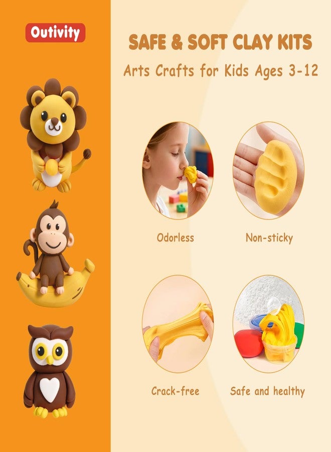 Outivity Air Dry Modeling Clay for Kids, 12 Animal Crafts Model Magic, Clay Kits with Sculpting Tools & Tutorials, Safe & Non-Stick DIY Art Crafts, Toys Gift for Ages 3-12 Boys & Girls - Image 5
